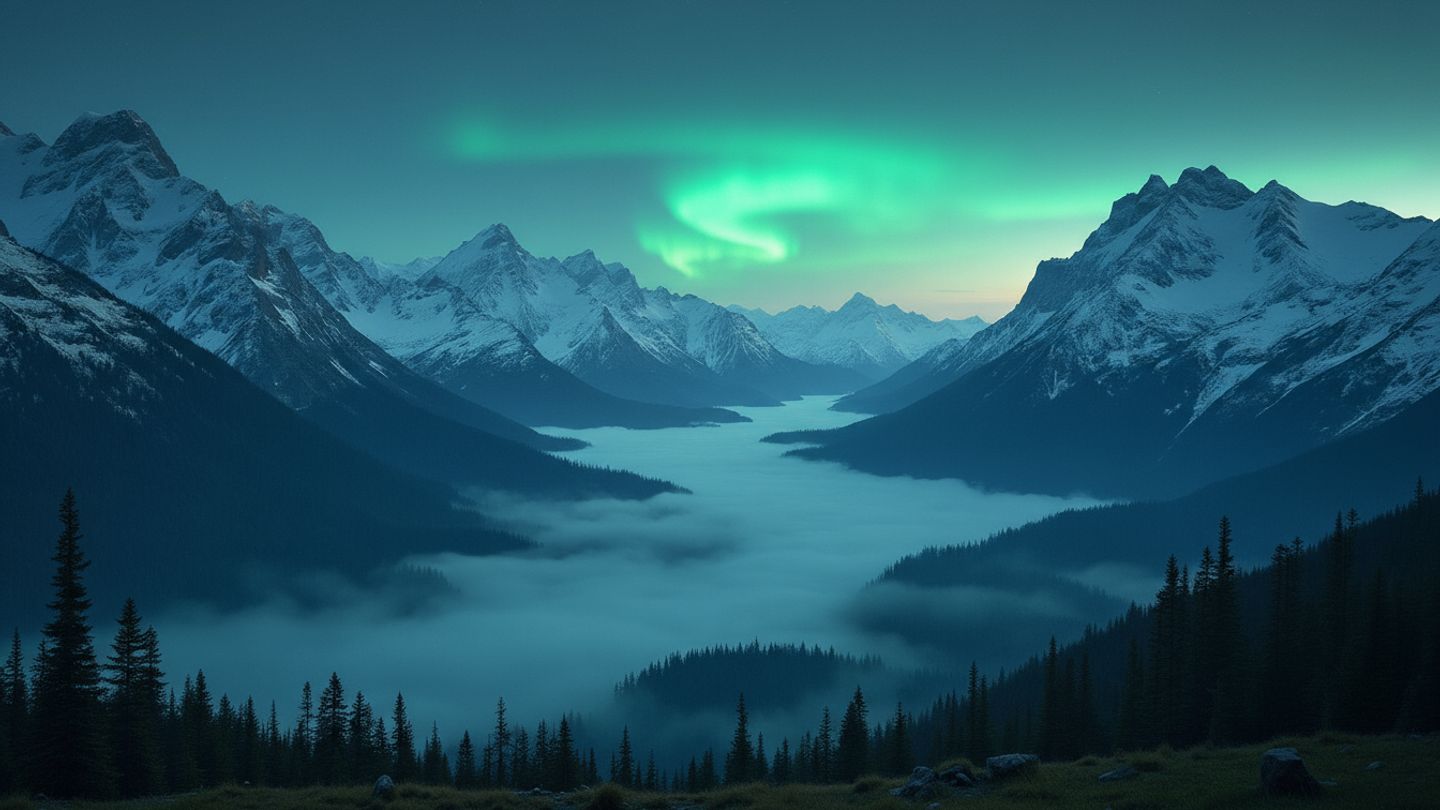 Professional business automation workspace with modern technology and mountain landscape representing efficiency and scalability